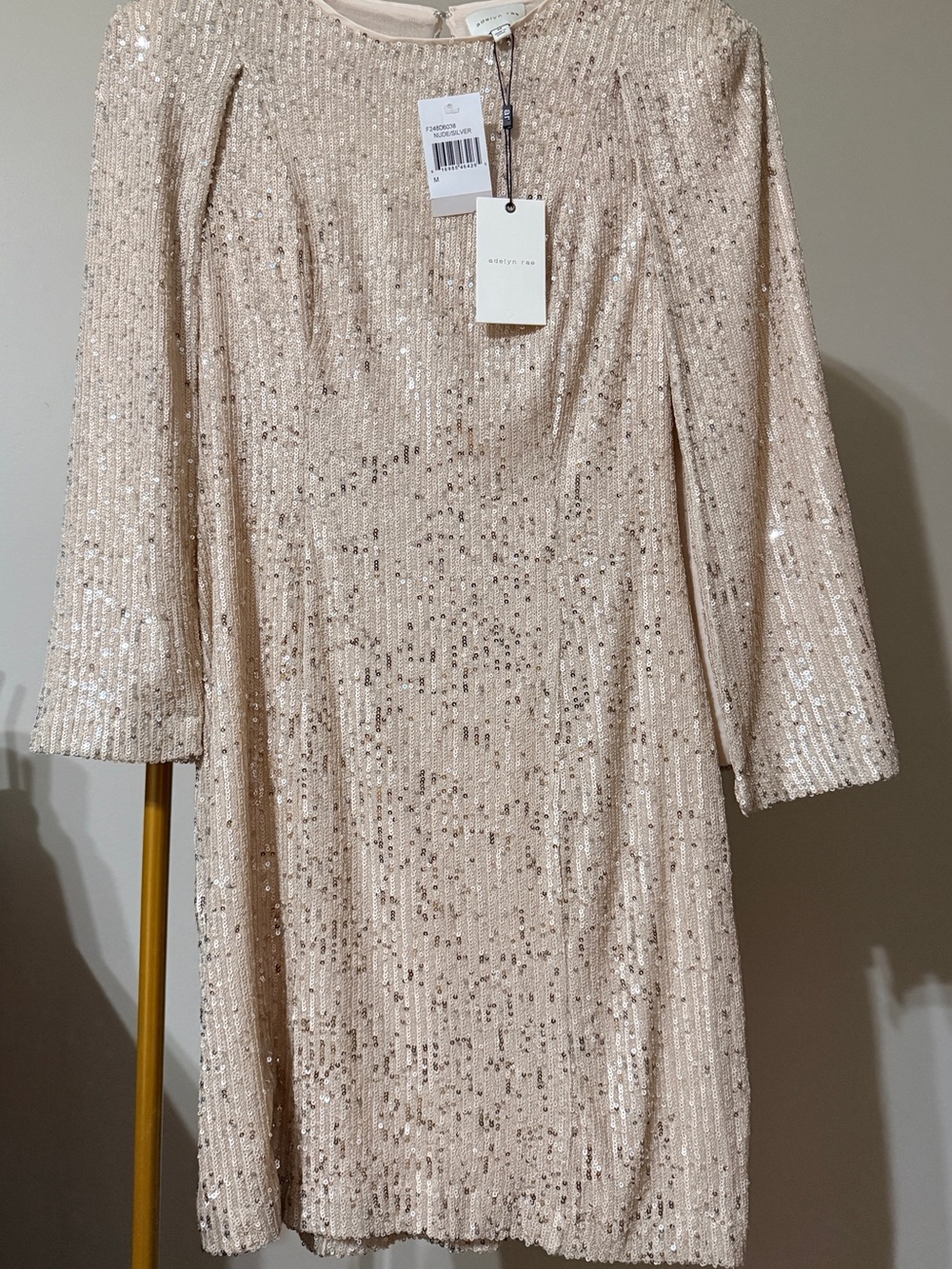 Adelyn Rae Silver Sequin Shift Dress